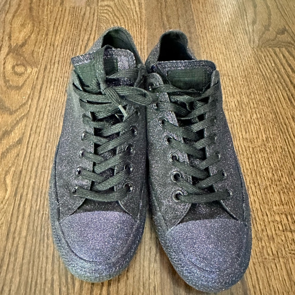 Converse All Star Purple/Black Glitter Mens 9 Women’s 11